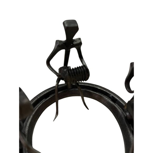 Metal Horseshoe Sculpture Musicians Folk Art Western Rustic Decor Used - Picture 7 of 10